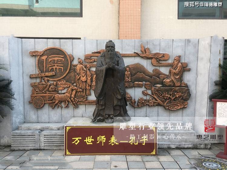 銅雕孔子像_鑄銅孔子雕塑_雕塑鑄孔子銅器圖片