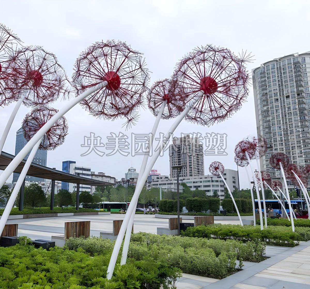 蒲公英工藝品_戶外不銹鋼蒲公英雕塑_公園不銹鋼雕塑